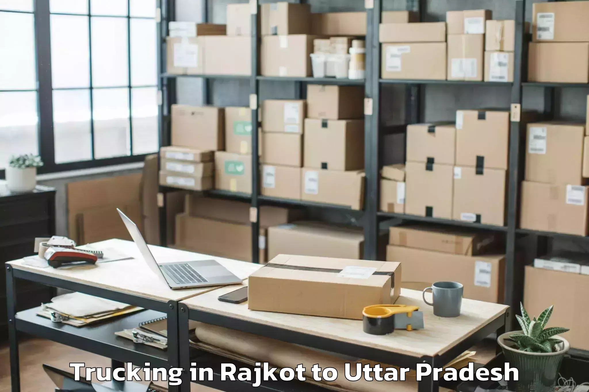 Top Rajkot to Balrampur Trucking Available